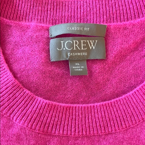 J. Crew Women's Neon Pink Cashmere Classic Fit Sweater - Picture 2 of 4